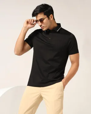 Polo Black Solid T-Shirt - Peter