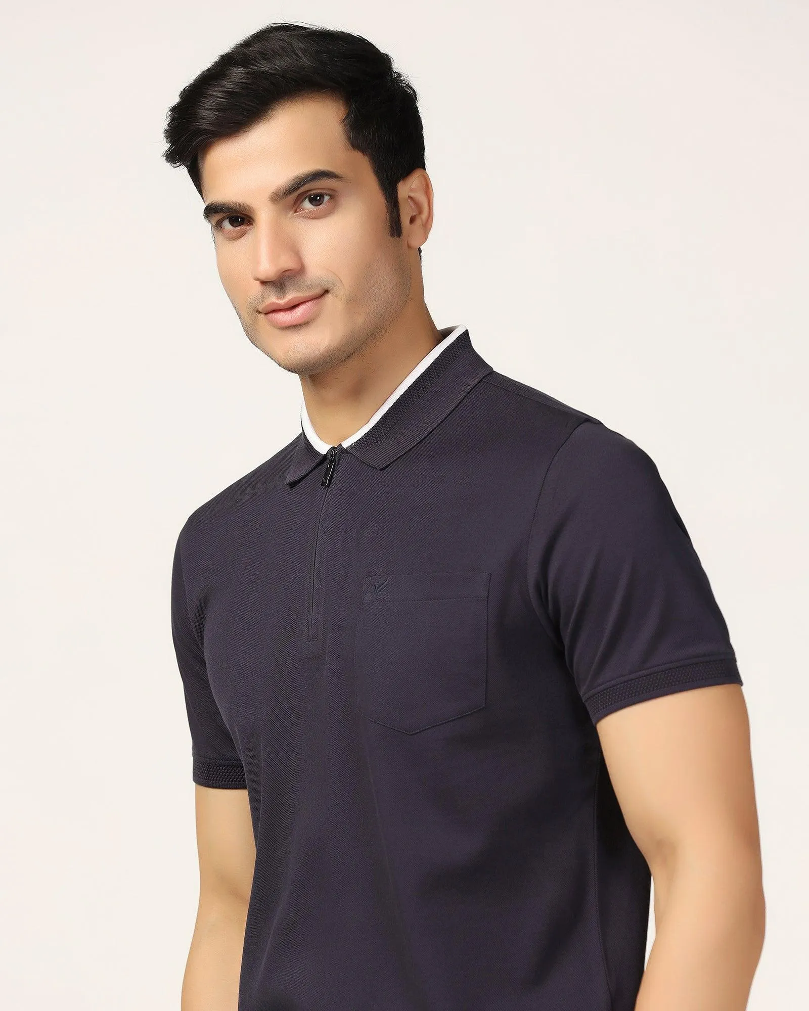 Polo Navy Solid T-Shirt - Gill