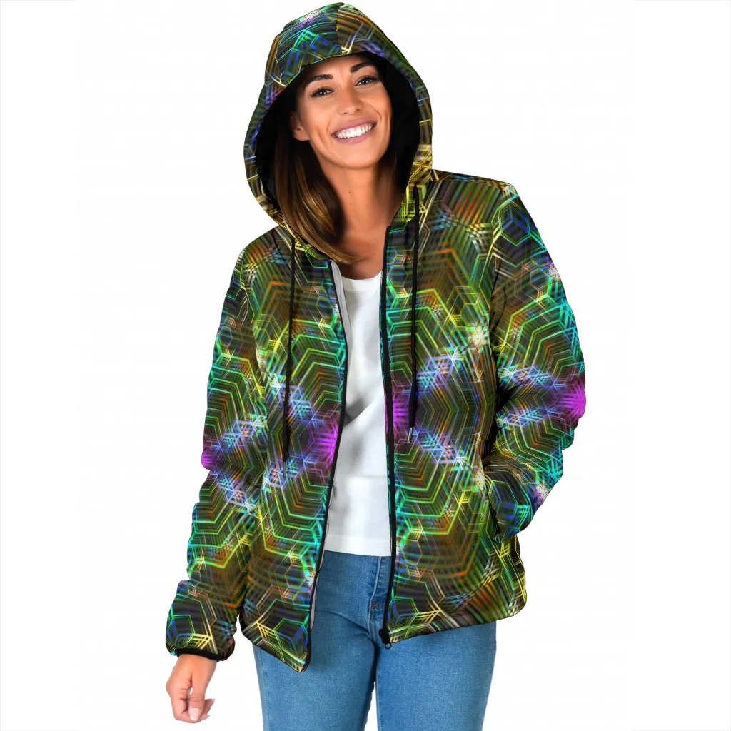 PSYCHEDELIA GOLDEN 4RT DIMENSION | WOMENS WINTER HOODIE JACKET | YANTRART