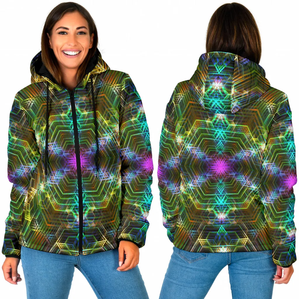 PSYCHEDELIA GOLDEN 4RT DIMENSION | WOMENS WINTER HOODIE JACKET | YANTRART