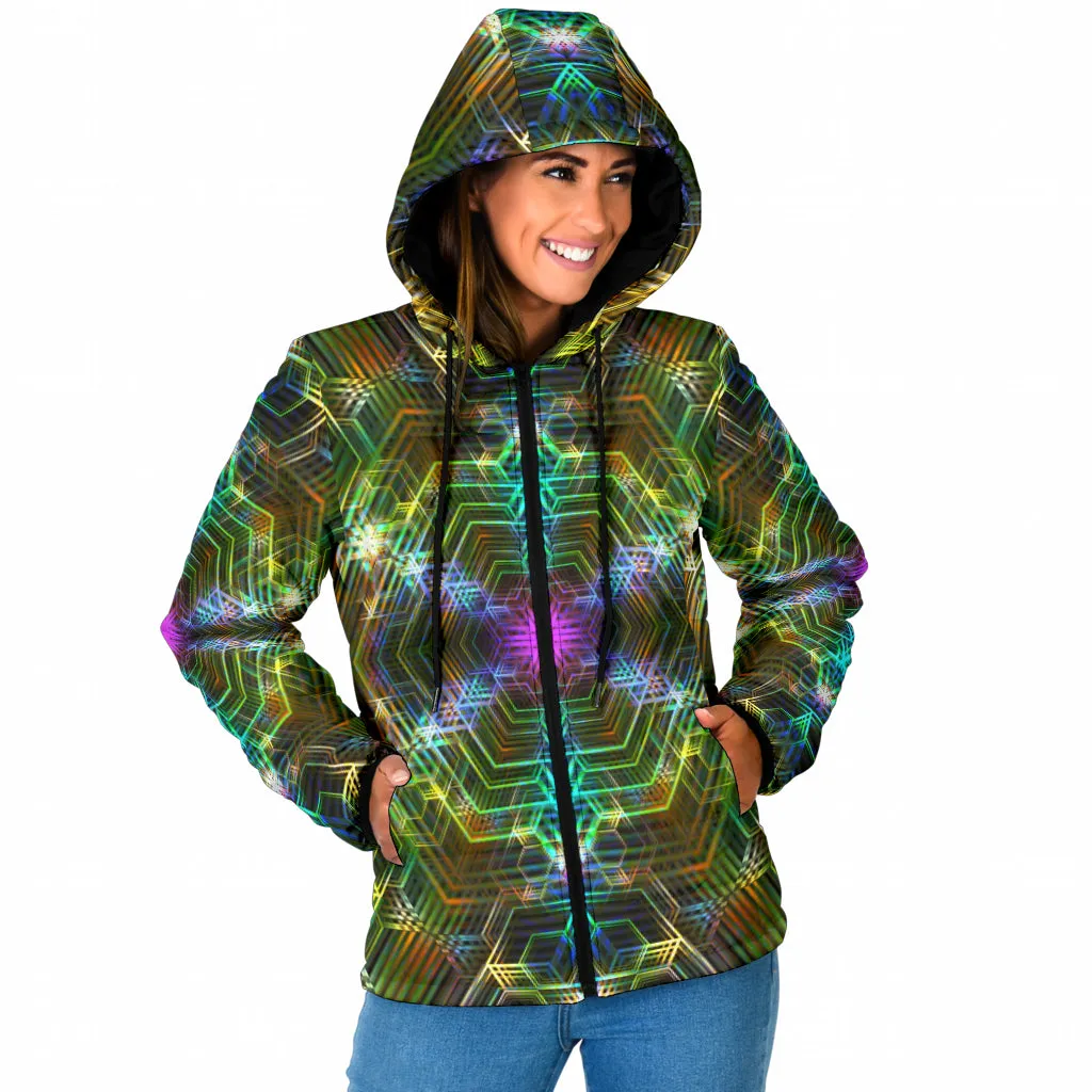 PSYCHEDELIA GOLDEN 4RT DIMENSION | WOMENS WINTER HOODIE JACKET | YANTRART