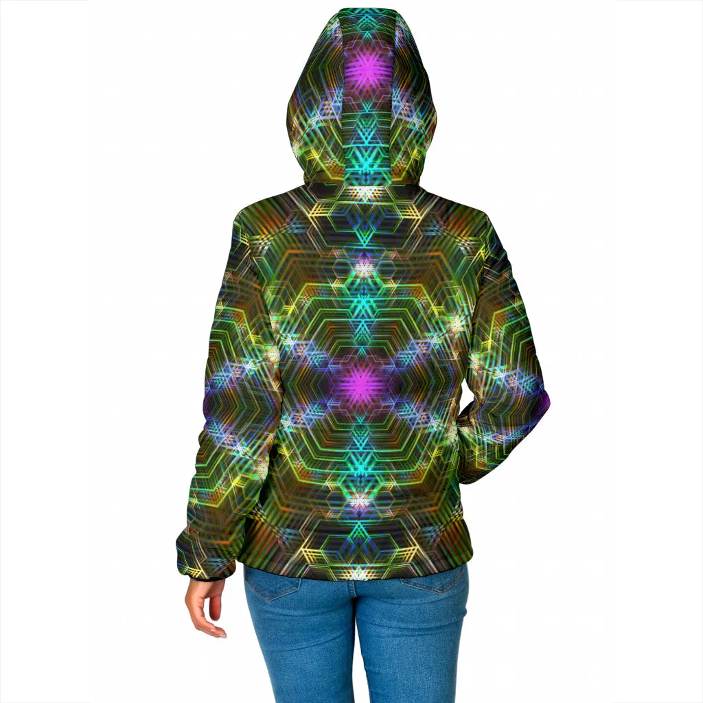 PSYCHEDELIA GOLDEN 4RT DIMENSION | WOMENS WINTER HOODIE JACKET | YANTRART