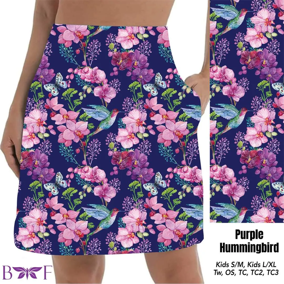 Purple Hummingbird skorts with pockets