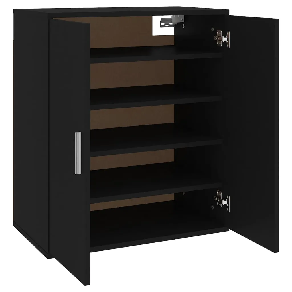 Shoe Cabinet Black 60x35x70 cm Chipboard