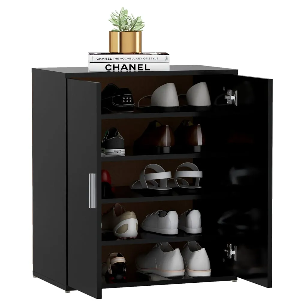 Shoe Cabinet Black 60x35x70 cm Chipboard