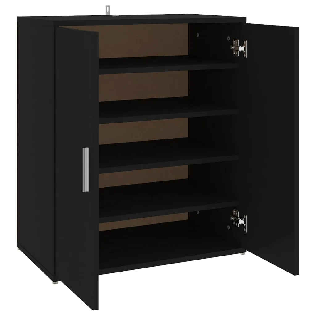 Shoe Cabinet Black 60x35x70 cm Chipboard