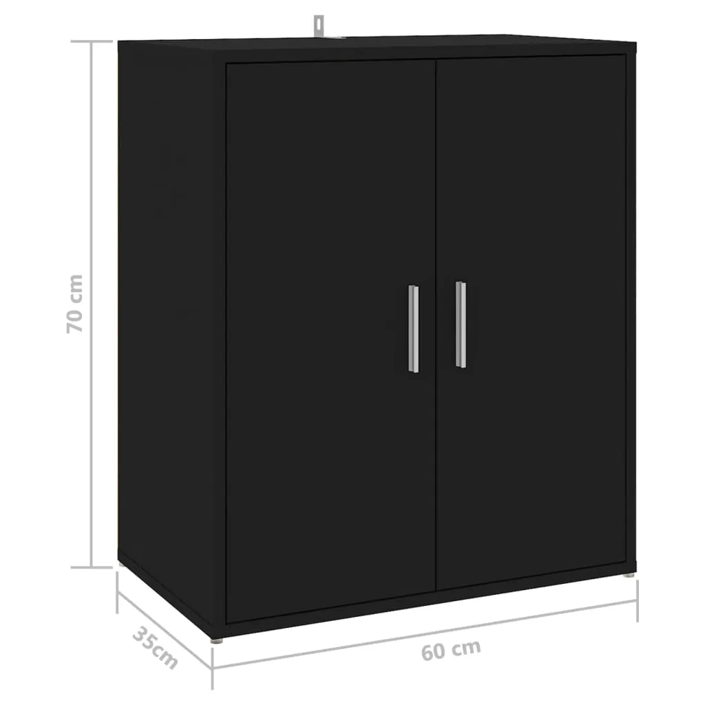 Shoe Cabinet Black 60x35x70 cm Chipboard