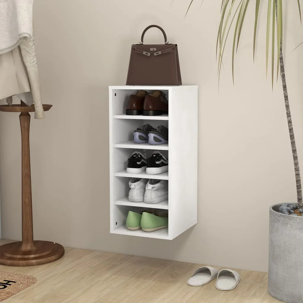 Shoe Cabinet White 31.5x35x70 cm Engineered Wood