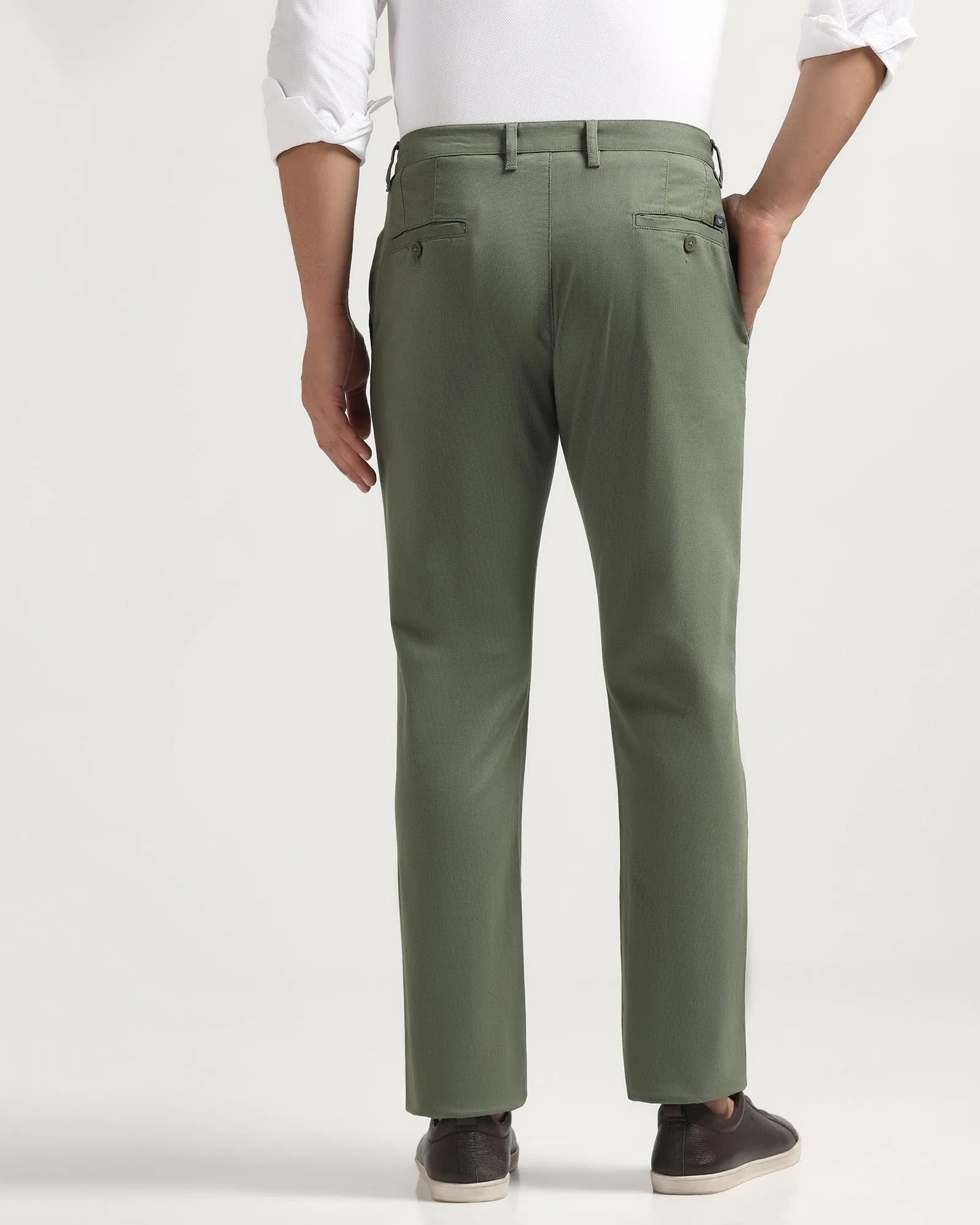 Slim Comfort B-95 Casual Olive Solid Khakis - Kris