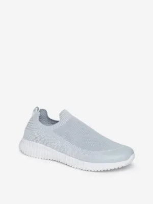 SOLEPLAY Grey Knit Pattern Slip-On Shoes