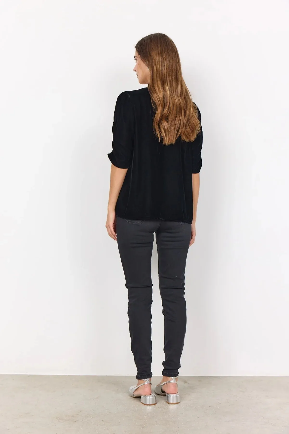 Soya Concept Nicole 1 Velvet Blouse Black