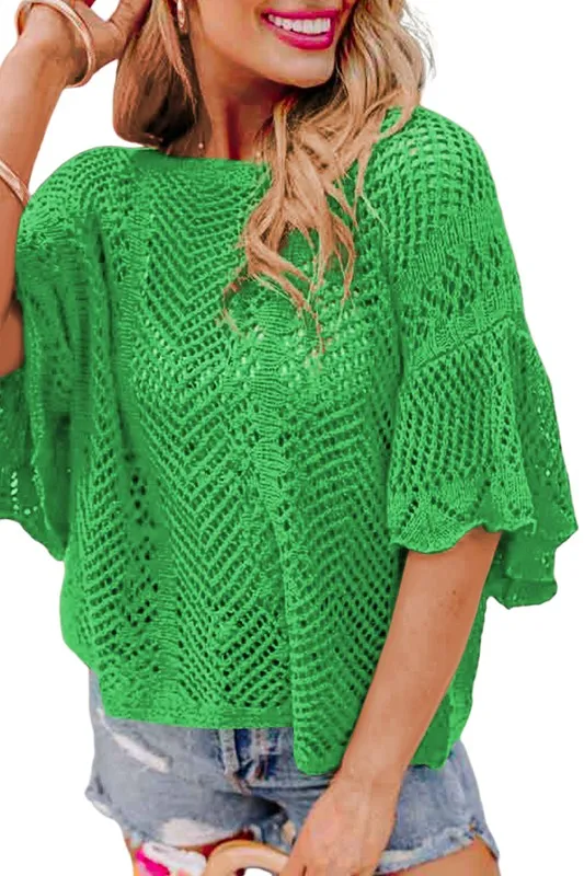 Take My Word Green Knit Top