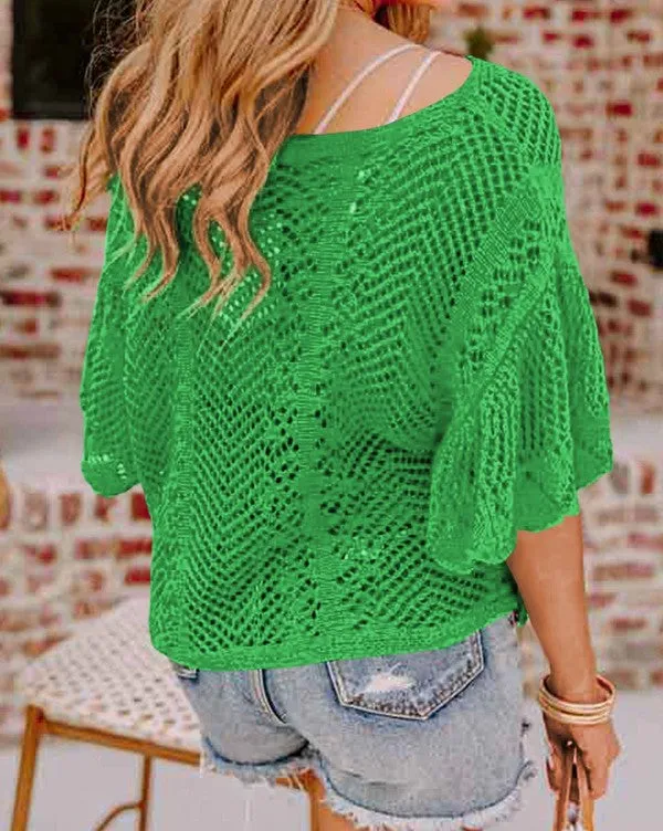 Take My Word Green Knit Top