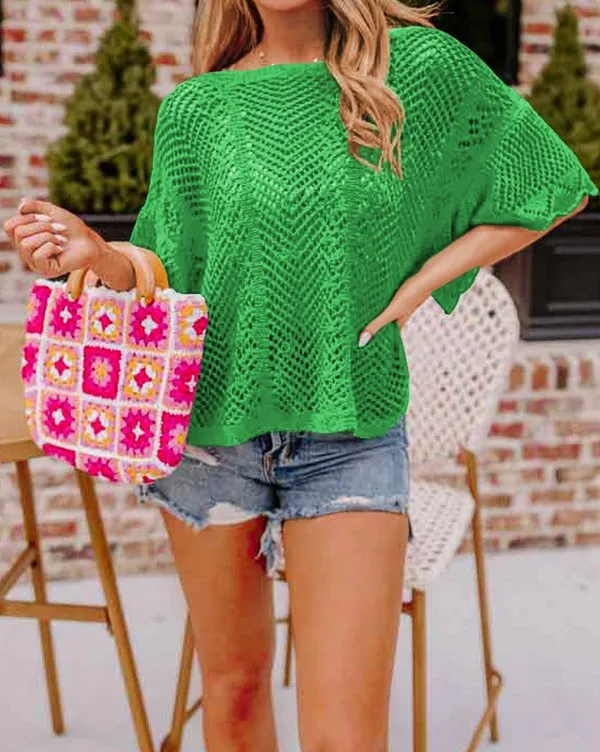 Take My Word Green Knit Top