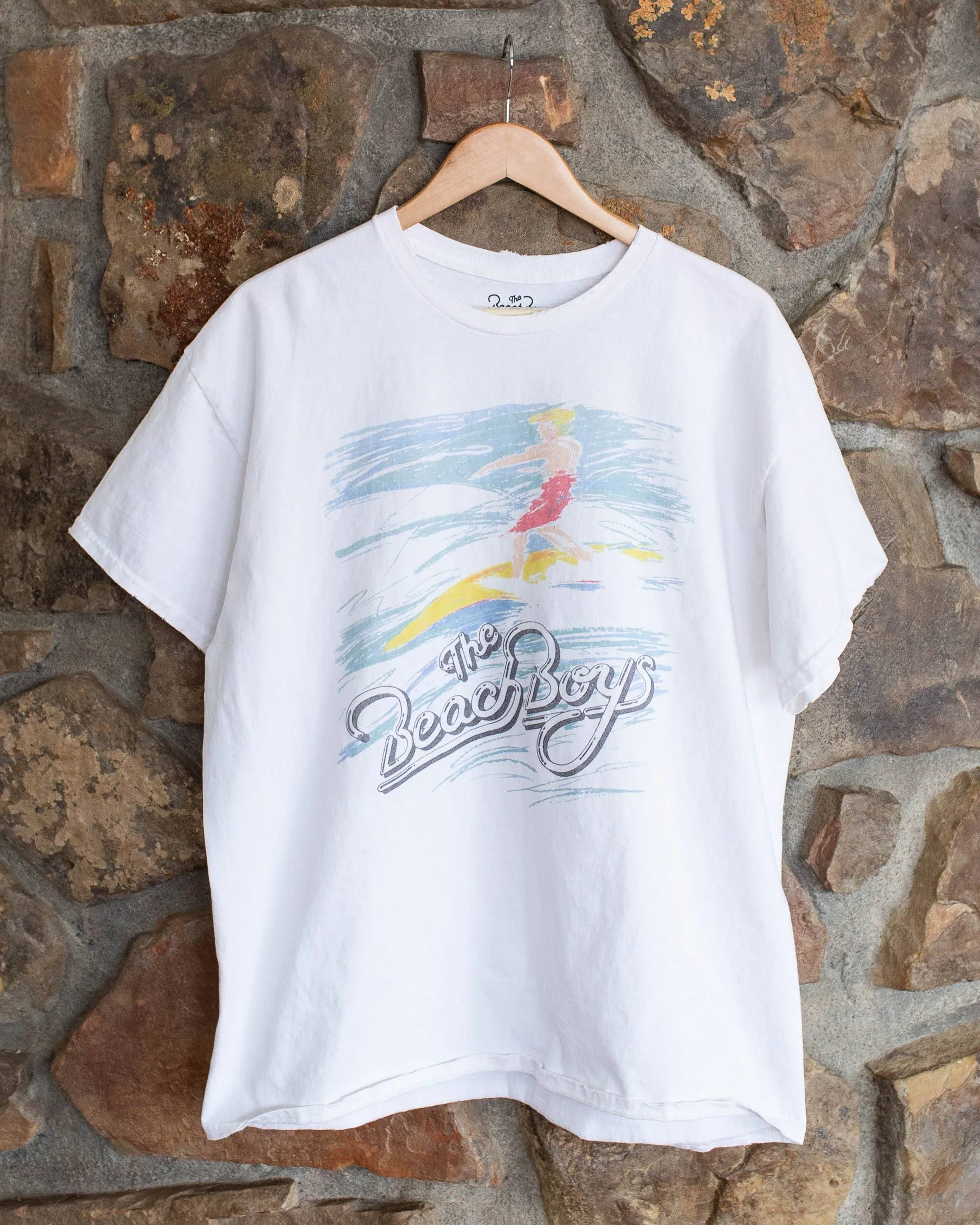 The Beach Boys 80s Surf White Thrifted Tee