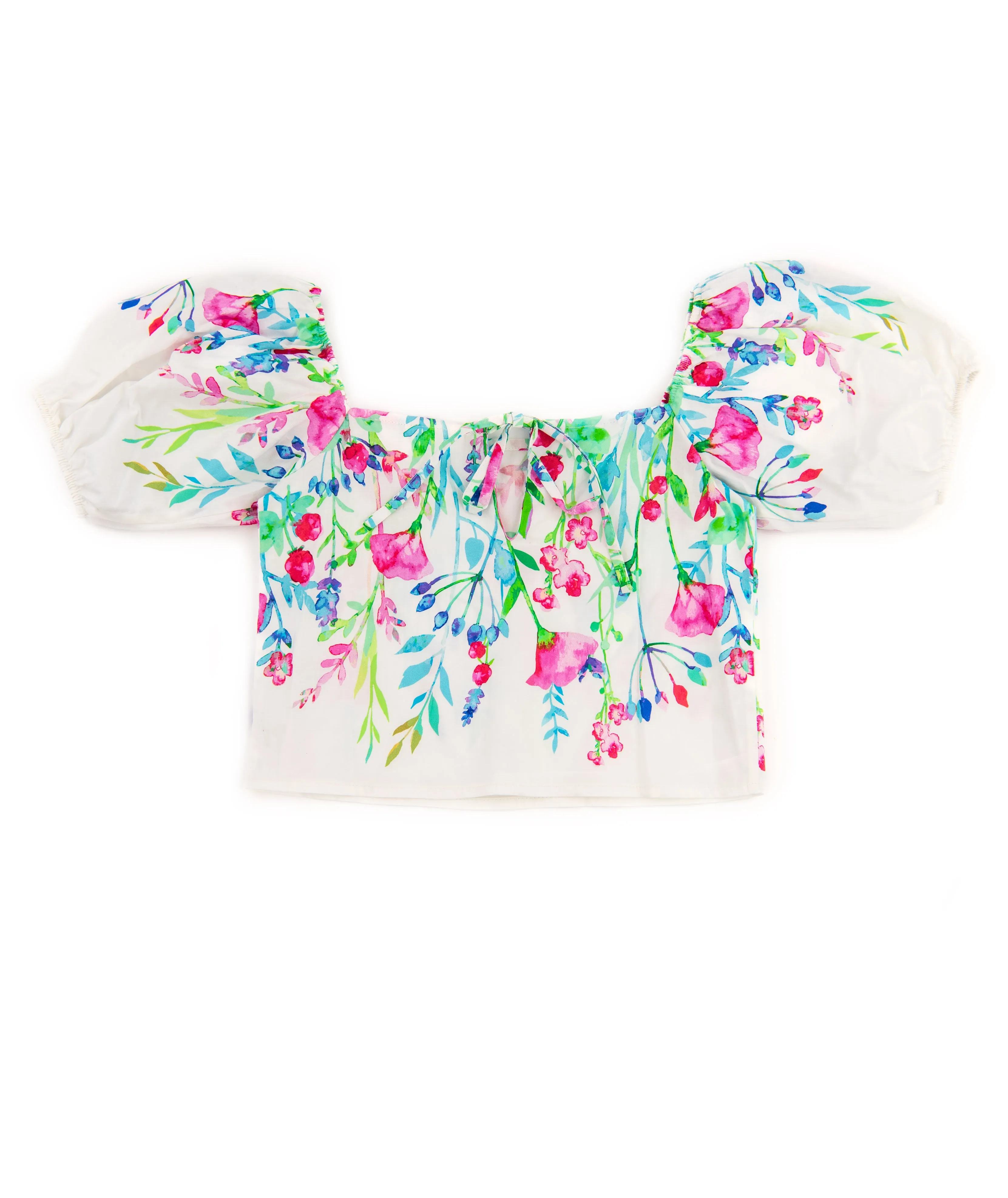 Theme Girls Shai Top White Watercolor Floral