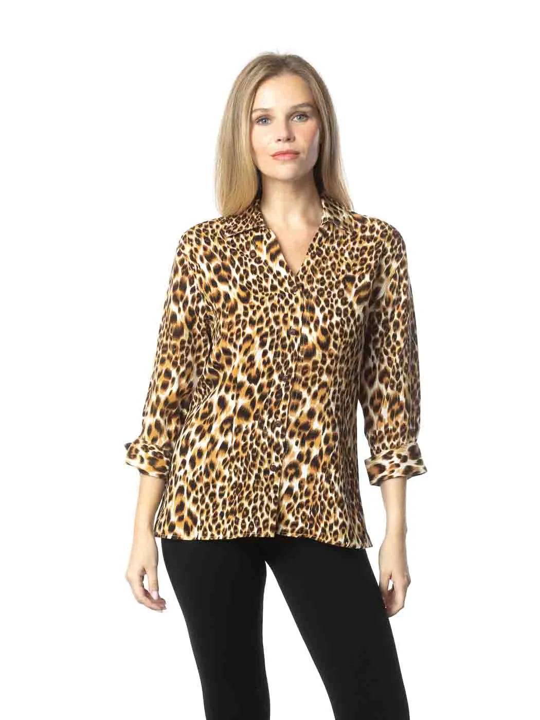 Tianello TENCEL™ "Cheetah" Print "Suzy" Blouse