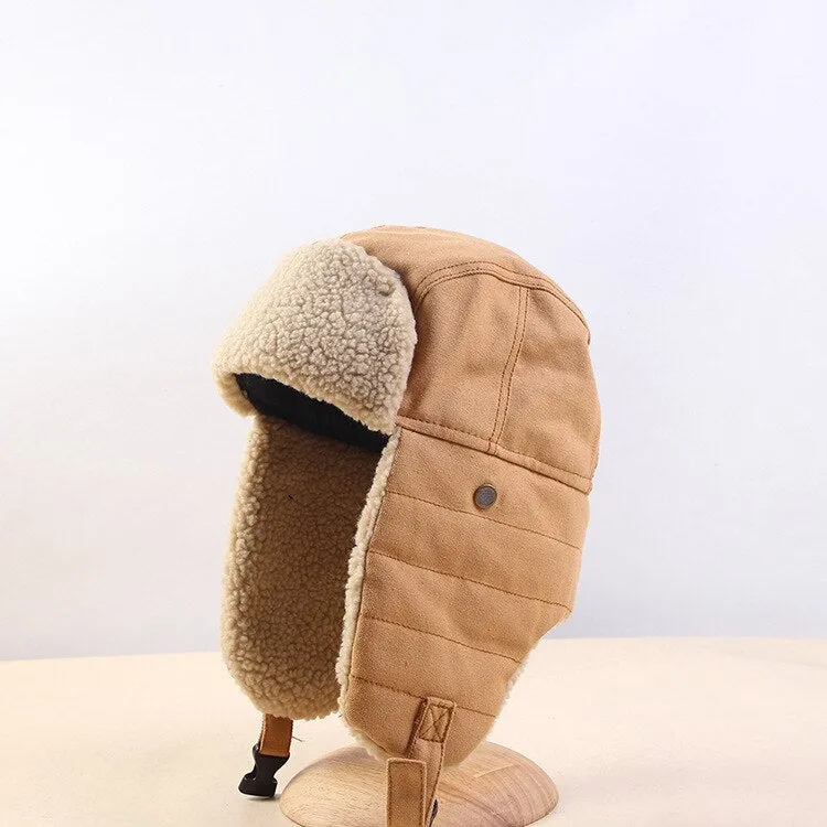 Warm Bomber Hats Earflap Russian Hat Men Women Ear Flap Winter Hat Windproof Cycling Skiing Winter Snow Hats