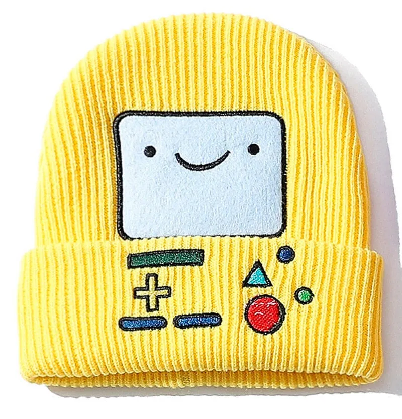 Women Winter Hat Adventure Time Hats Cartoon Thickened Warm Knitted Beanies Men Cap BMO Cartoon Thickened Warm Woolen Hat