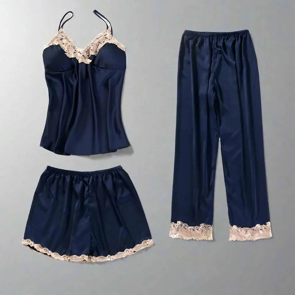 Women's Ice Silk Five Piece Pajamas Set