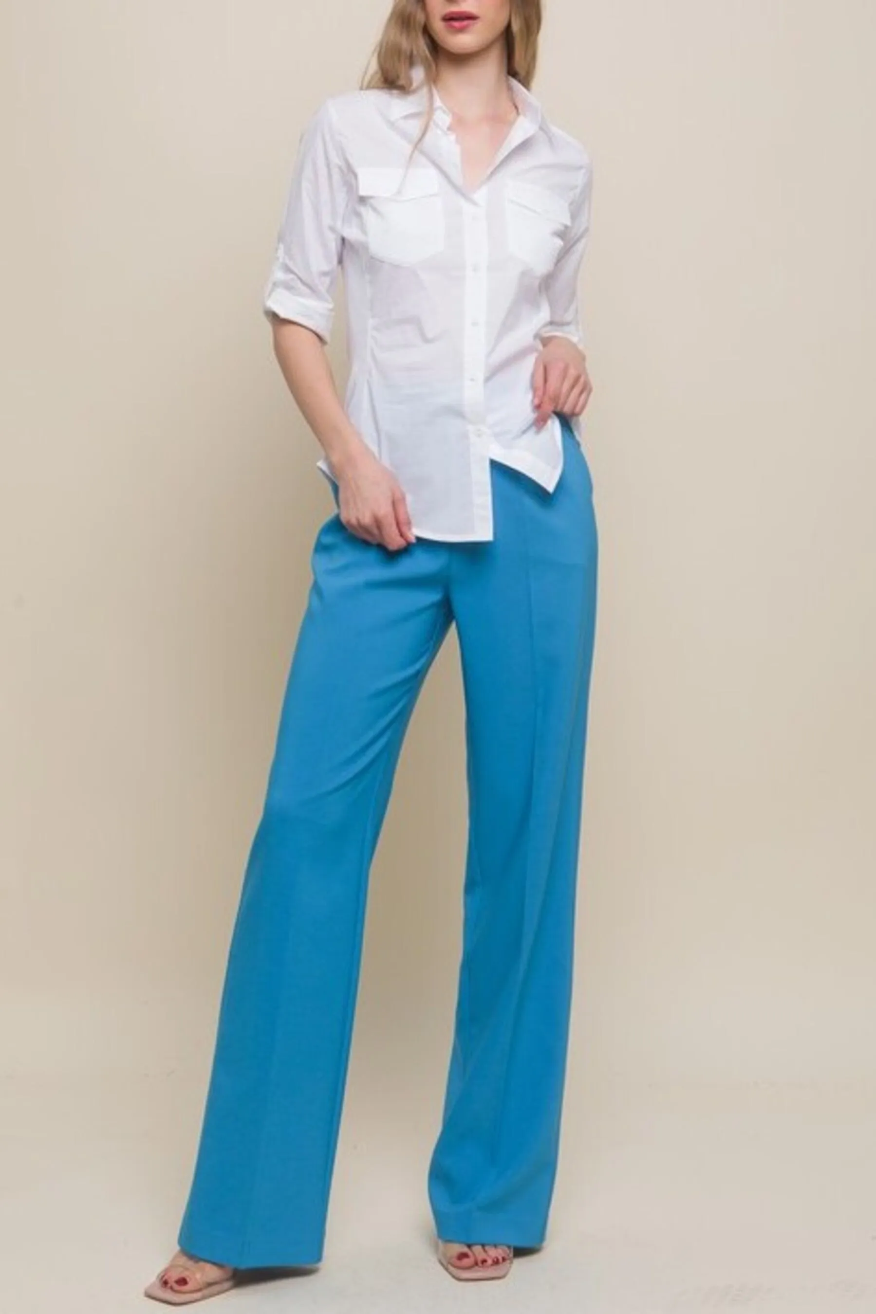 Women's Regular Fit Long Dress Pants With Pockets