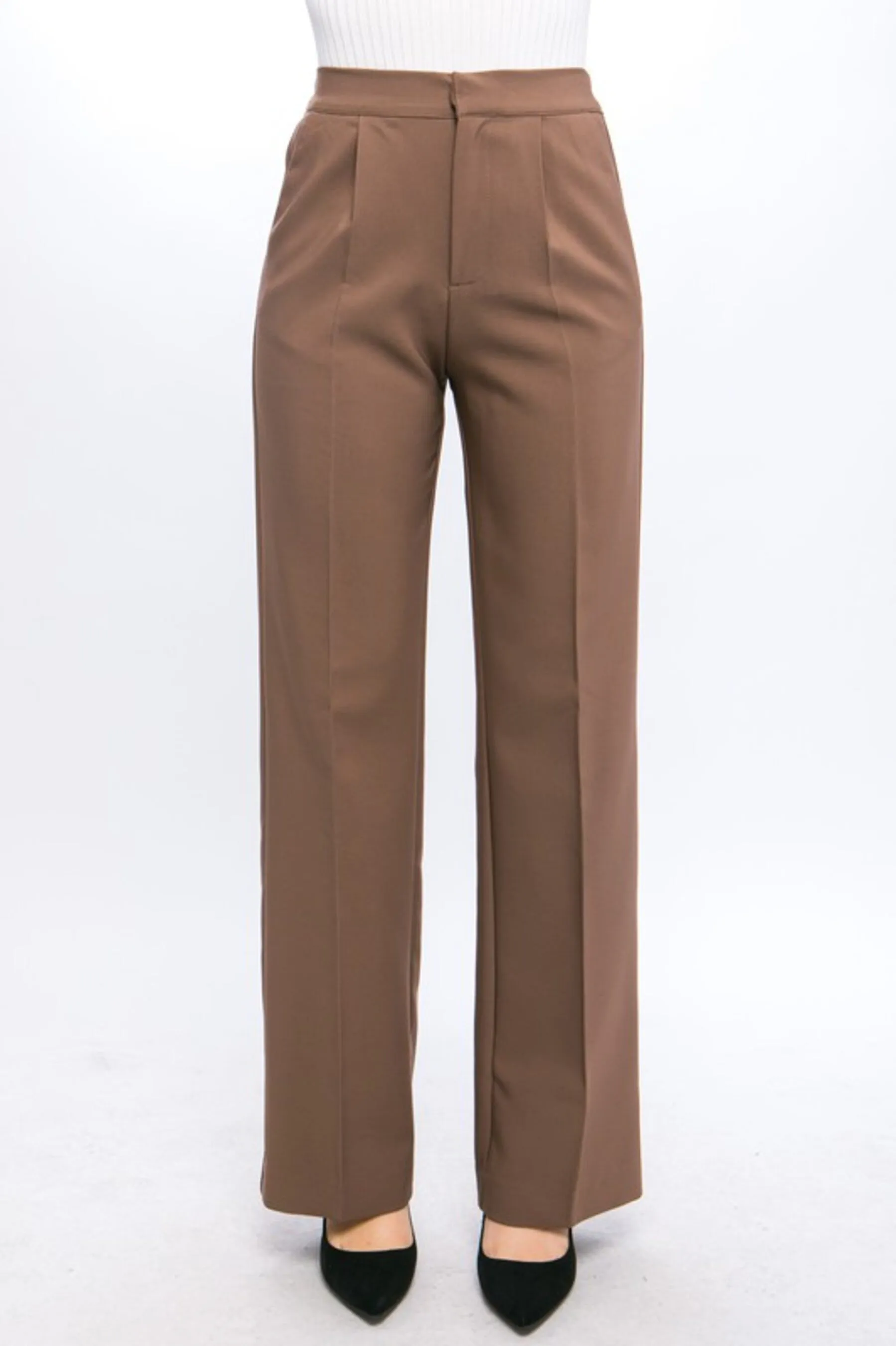 Women's Regular Fit Long Dress Pants With Pockets