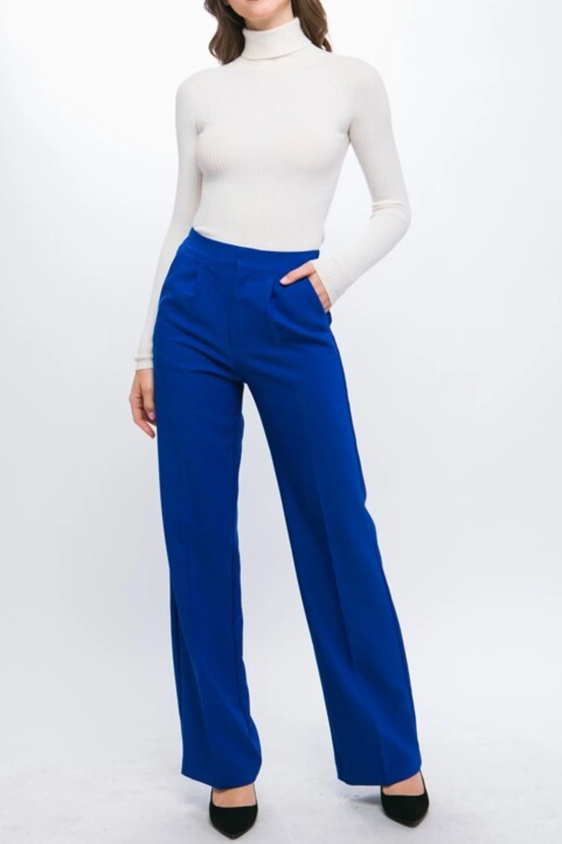 Women's Regular Fit Long Dress Pants With Pockets