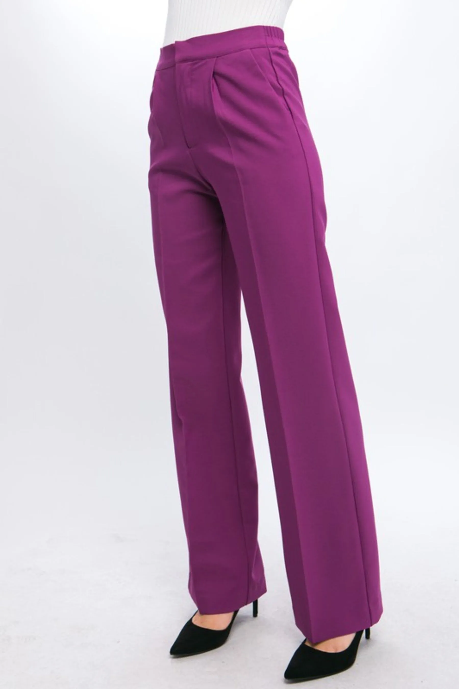 Women's Regular Fit Long Dress Pants With Pockets