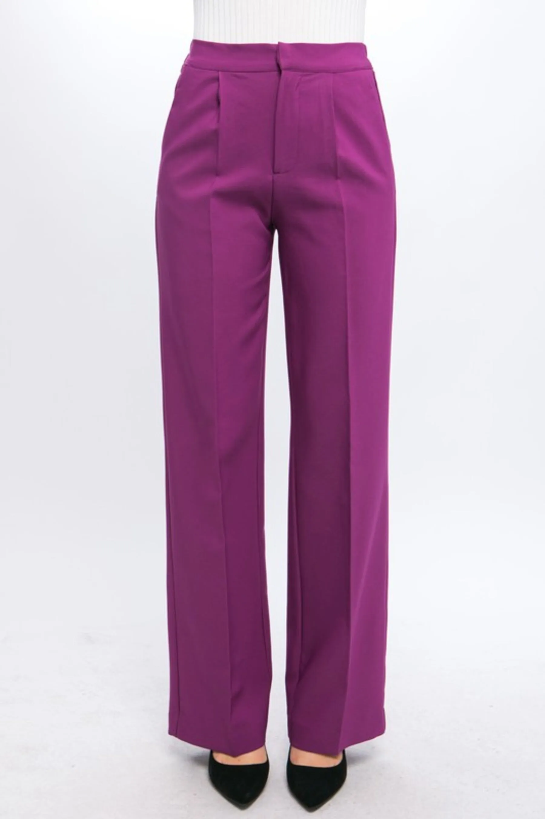 Women's Regular Fit Long Dress Pants With Pockets